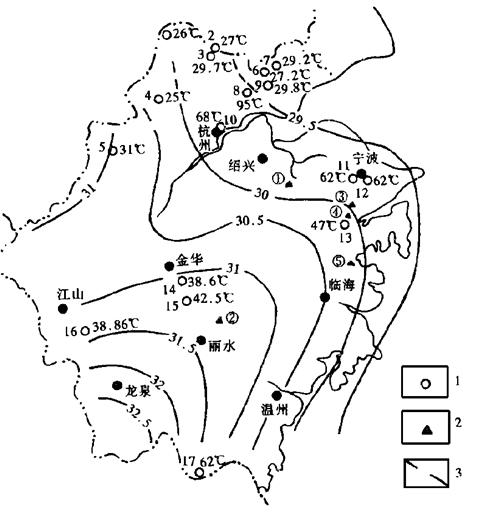 浙江省地熱資源分布規律